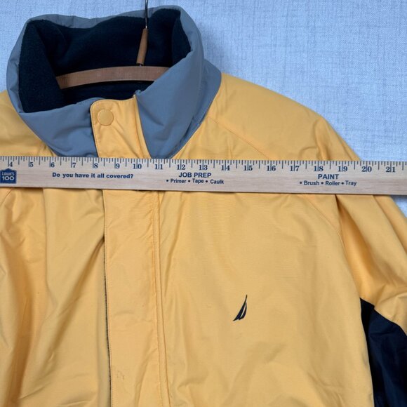 Vintage Nautica Reversible Jacket Yellow Navy Fleece Shell Zip Front Size XXL - Picture 8 of 14